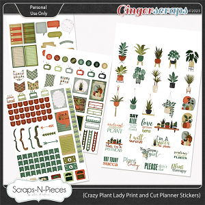 Crazy Plant Lady Print and Cut Planner Stickers by Scraps N Pieces 