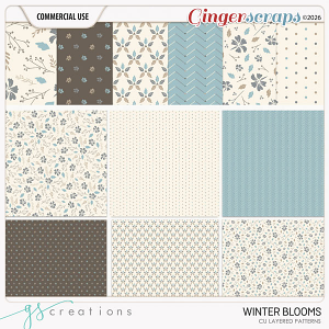 Winter Blooms Layered Patterns (CU) by GS Creations