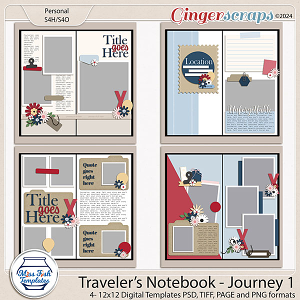 Travelers Notebook: Journey 1 Templates by Miss Fish