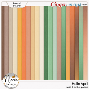Hello April - Solid & Ombré Papers - by Neia Scraps