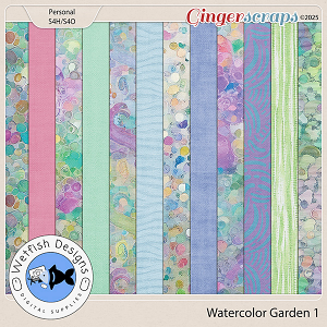Watercolor Garden Papers 1 by Wetfish Designs