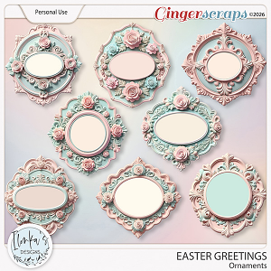 Easter Greetings Ornaments by Ilonka's Designs 