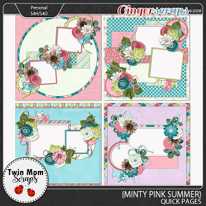 Minty Pink Summer - QUICK PAGES by Twin Mom Scraps