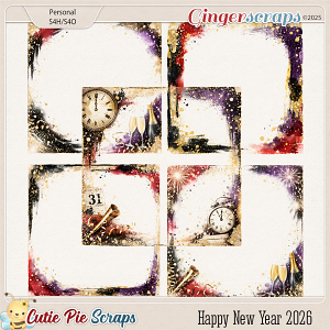 Happy New Year 2026 Messy Page Borders