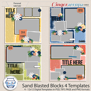 Sand Blasted Blocks 4 Templates by Miss Fish 