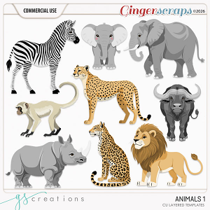 Animals 1 Layered Templates (CU) by GS Creations