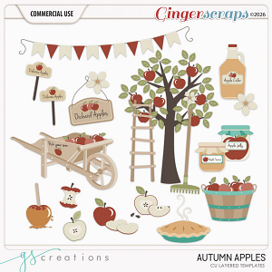 Autumn Apples Layered Templates (CU) by GS Creations