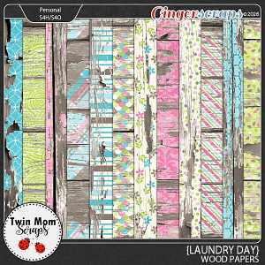 Laundry Day - WOOD PAPERS by Twin Mom Scraps