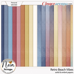 Retro Beach Vibes - Solid & Ombré Papers - by Neia Scraps