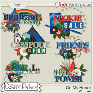 On My Honor - Word Art Pack by Connie Prince