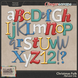 Christmas Folk Alphabet Sets by Aimee Harrison