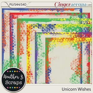 Unicorn Wishes PAINTED BORDERS by Heather Z Scraps