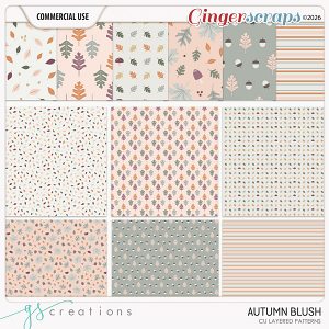 Autumn Blush Layered Patterns (CU) by GS Creations