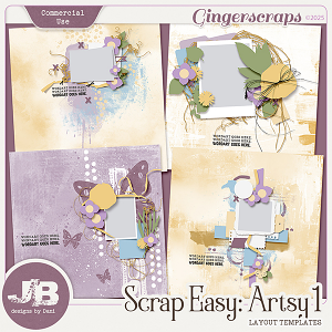 {CU} Scrap Easy: Artsy 1 Templates by JB Studio