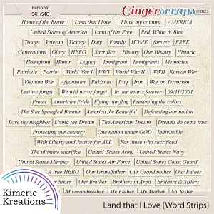Land that I Love Word Strips by Kimeric Kreations 