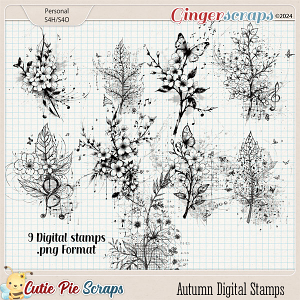 Vintage Autumn Digital Stamps 01