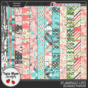 Flamingo Life - BLENDED PAPERS by Twin Mom Scraps