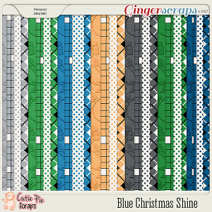 Blue Christmas Shine Pattern Papers