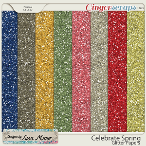 Celebrate Spring Glitter Papers from Designs by Lisa Minor