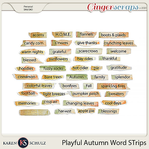 Playful Autumn Word Strips by Karen Schulz and Linda Cumberland Designs