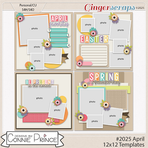 #2025 April -  12x12 Templates (CU Ok) by Connie Prince