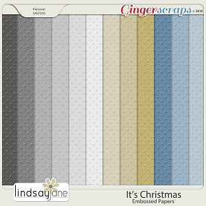 Its Christmas Embossed Papers by Lindsay Jane