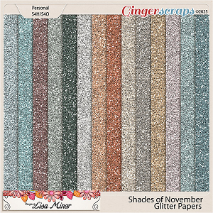 Shades of November Glitter Papers from Designs by Lisa Minor