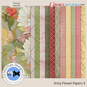 Artsy Flower Papers 4 by Wetfish Designs 