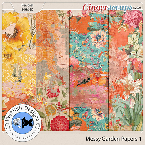Messy Garden Papers 1 by Wetfish Designs 