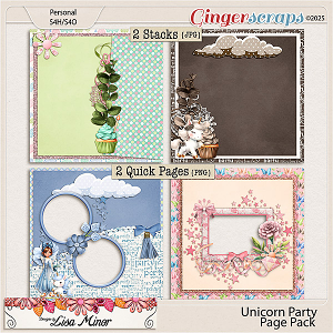 Unicorn Party Page Pack from Designs by Lisa Minor