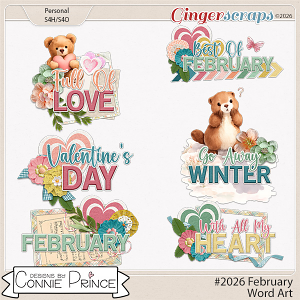 #2026 February - Word Art Pack by Connie Prince
