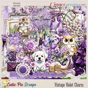 Vintage Violet Charm Page Kit