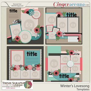Winter's Lovesong Template Pack by Trixie Scraps Designs