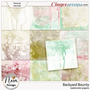 Backyard Bounty - Watercolor Papers - by Neia Scraps