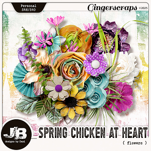 Spring Chicken At Heart Flowers by JB Studio
