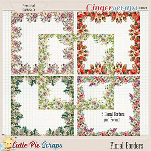 Floral Borders Or Quick Pages Vol-01