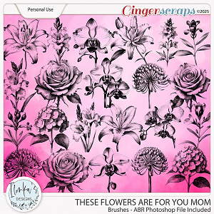 These Flowers Are For You Mom Brushes by Ilonka's Designs