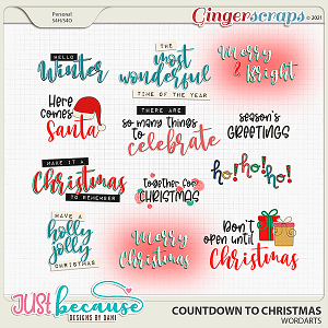 Countdown to Christmas Wordarts by Just Because Studio