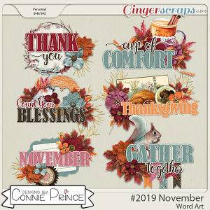#2019 November - Word Art Pack by Connie Prince