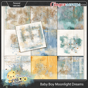 Baby Boy Moonlight Dreams Painted Papers