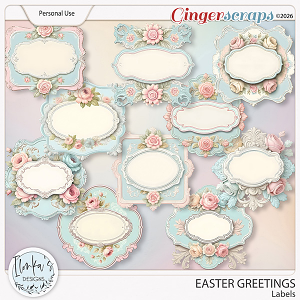 Easter Greetings Labels by Ilonka's Designs