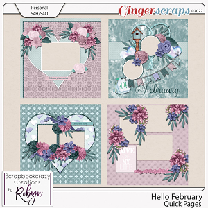 Hello February Quick Pages by Scrapbookcrazy Creations