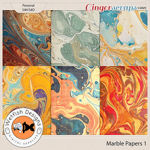 Autumn Marble Papers by Wetfish Designs