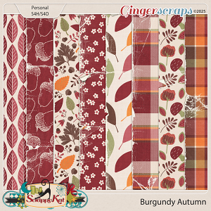 Burgundy Autumn Torn Papers by The Scrappy Kat