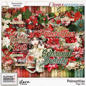 Poinsettias Page Kit by Aimee Harrison