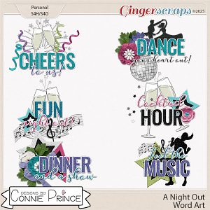 A Night Out - Word Art Pack by Connie Prince A Night Out - Word Art Pack by Connie Prince