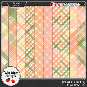 Peachy Keen - PLAID PAPERS by Twin Mom Scraps