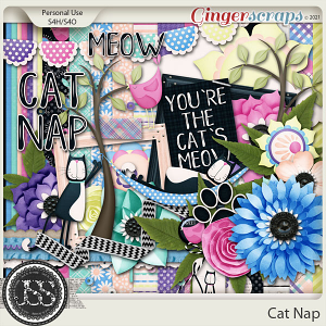 Cat Nap Digital Scrapbook Kit