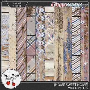 Home Sweet Home - WOOD PAPERS by Twin Mom Scraps