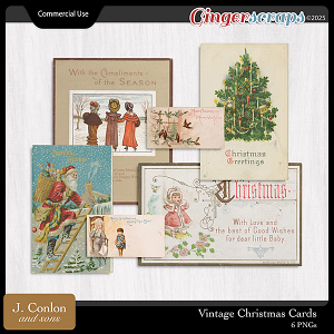 Vintage Christmas Cards CU by J. Conlon and Sons